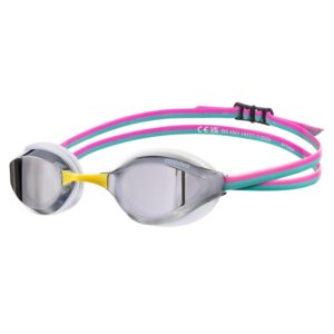 Arena Python Mirror Racing Goggles - Silver/White/Fuchsia